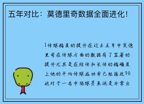 五年对比：莫德里奇数据全面进化！